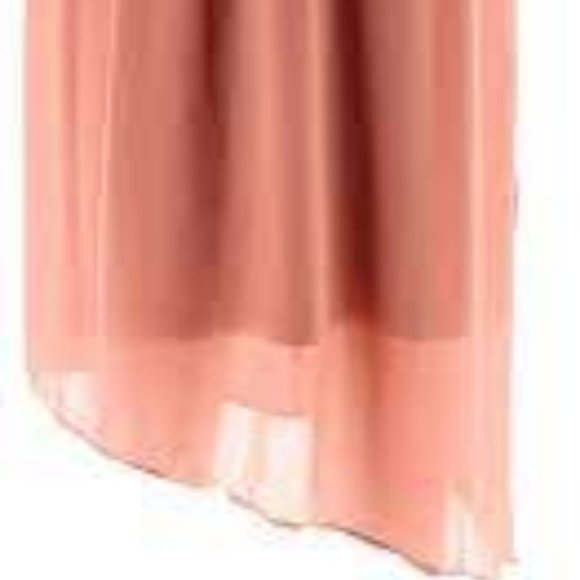 NWT H HALSTON DRAPED CHIFFON ROSE OVERLAY DRESS 14 - Picture 4 of 12